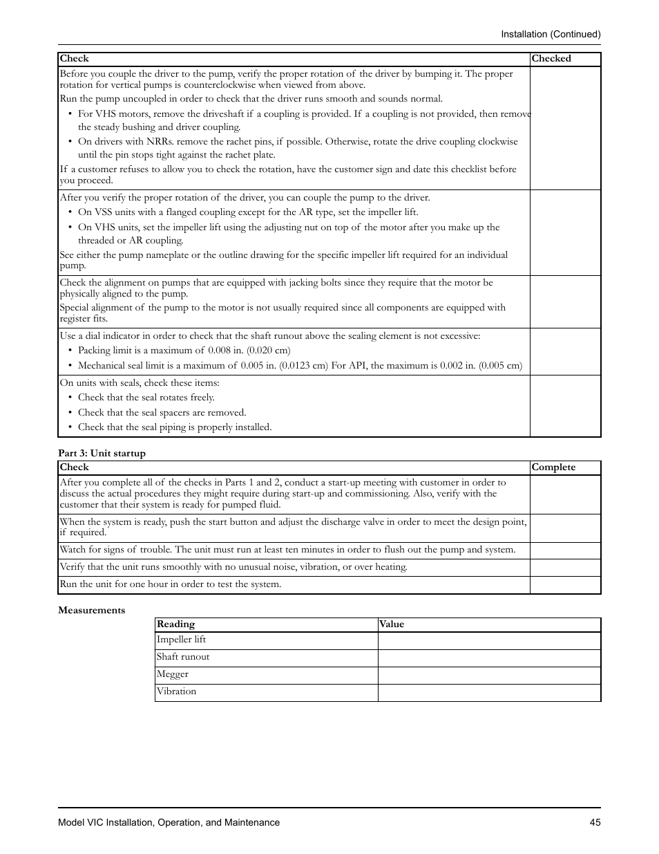 Goulds Pumps VIC - IOM User Manual | Page 47 / 72