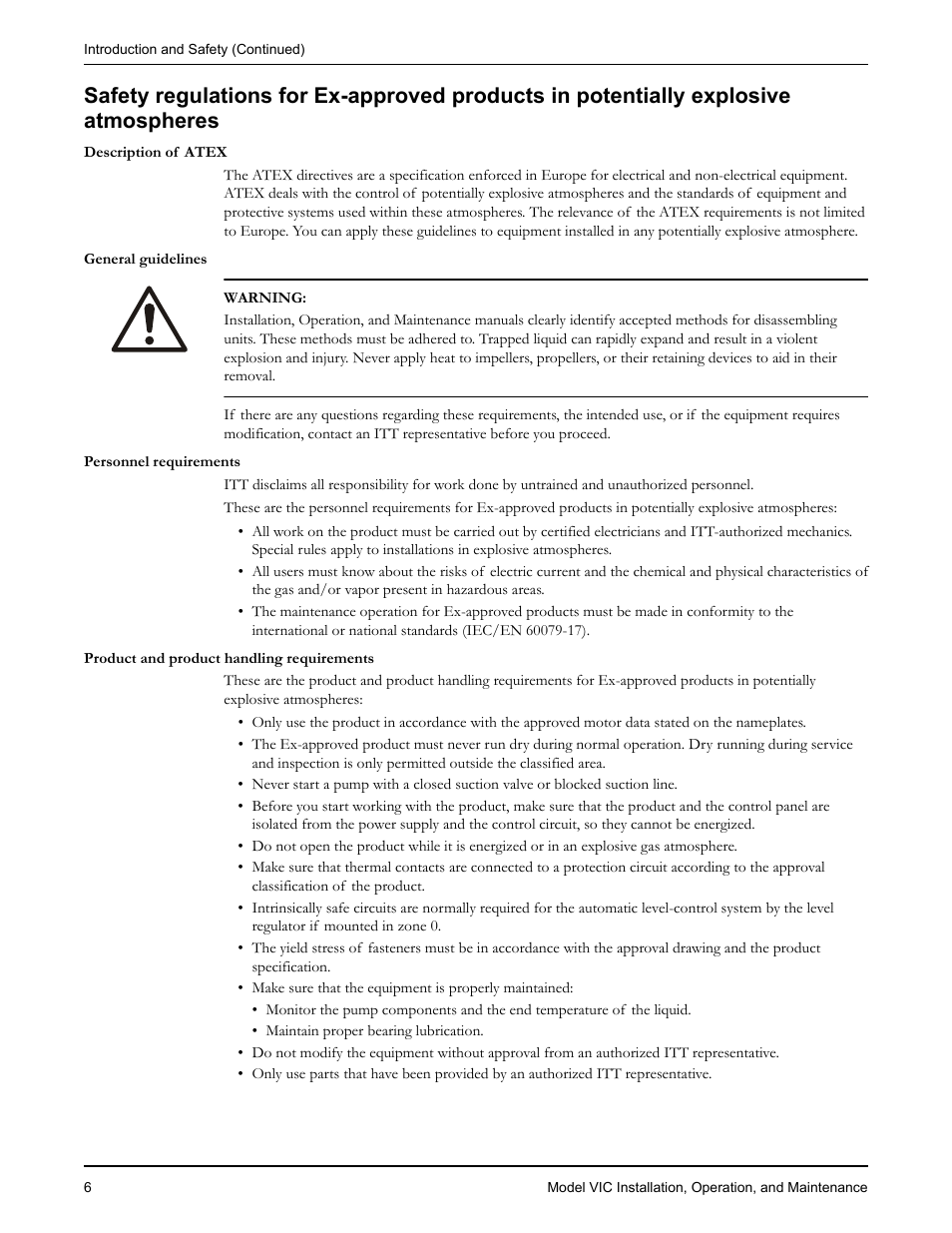 Goulds Pumps VIC - IOM User Manual | Page 8 / 72