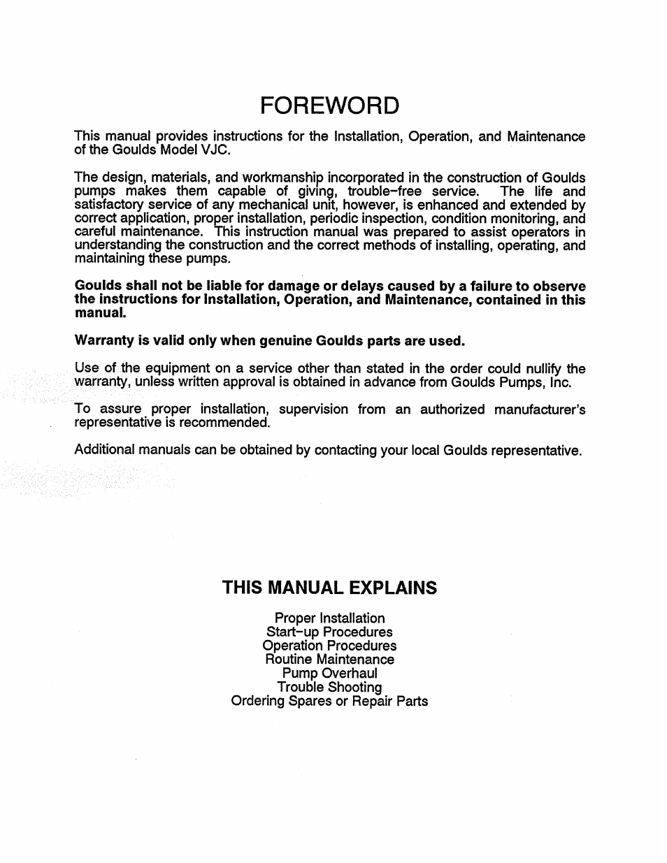 Goulds Pumps VJC - IOM User Manual | Page 3 / 36