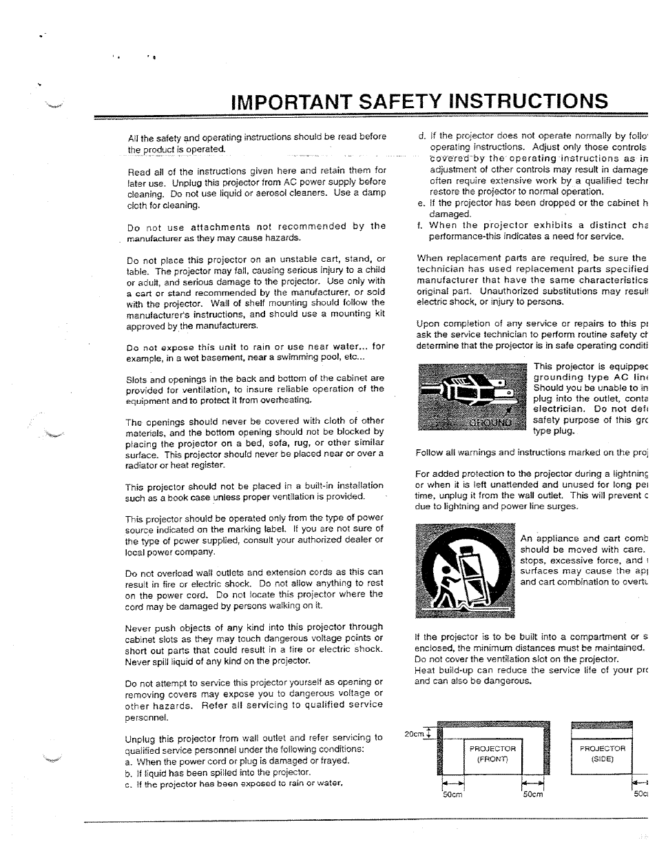 Important safety instructions | Ask Proxima Ultralight LX User Manual | Page 3 / 40