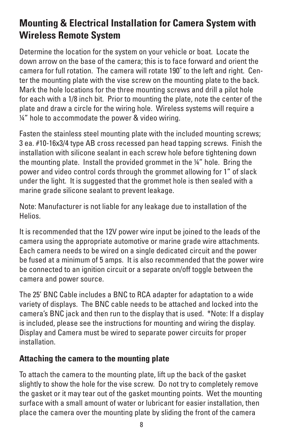 Golight HELIOS Thermal Imaging Camera User Manual | Page 11 / 20