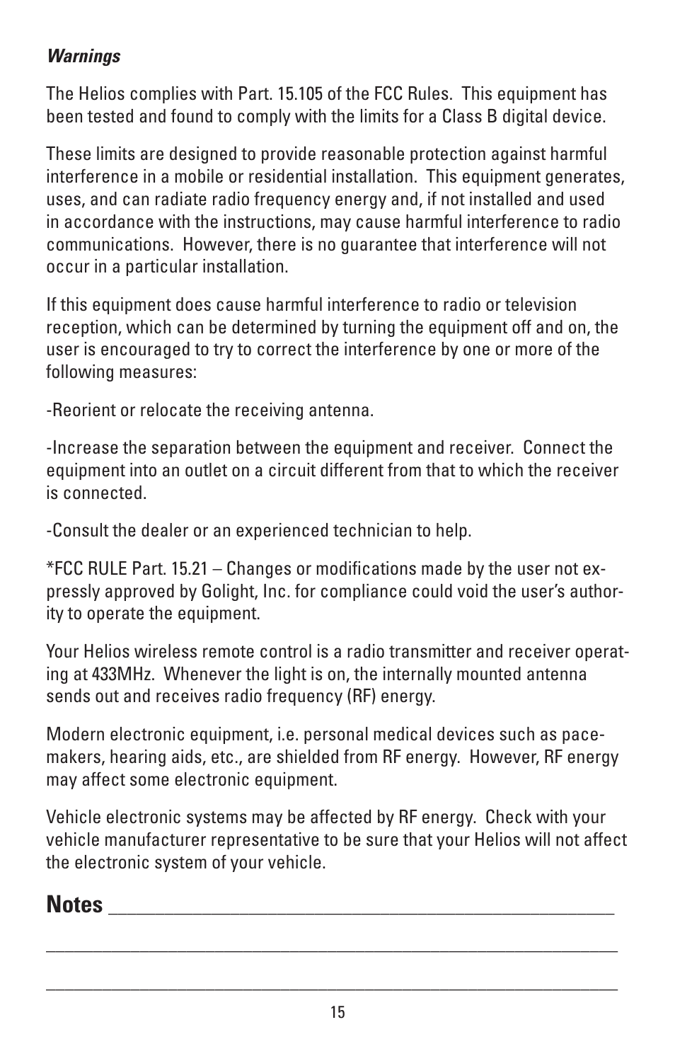 Golight HELIOS Thermal Imaging Camera User Manual | Page 18 / 20