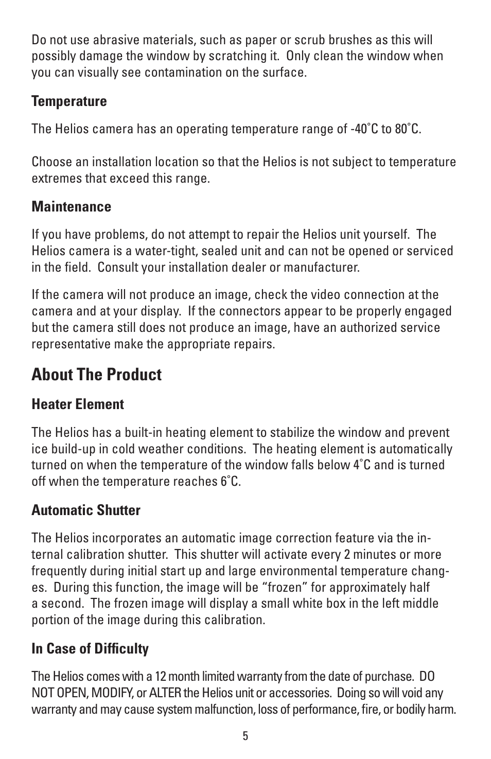 About the product | Golight HELIOS Thermal Imaging Camera User Manual | Page 8 / 20