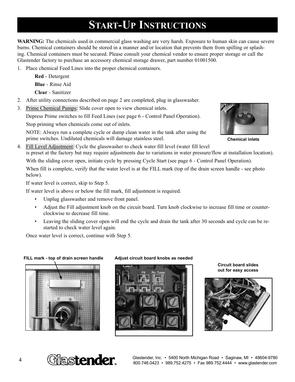 Tart, Nstructions | Glastender GW24 User Manual | Page 6 / 16