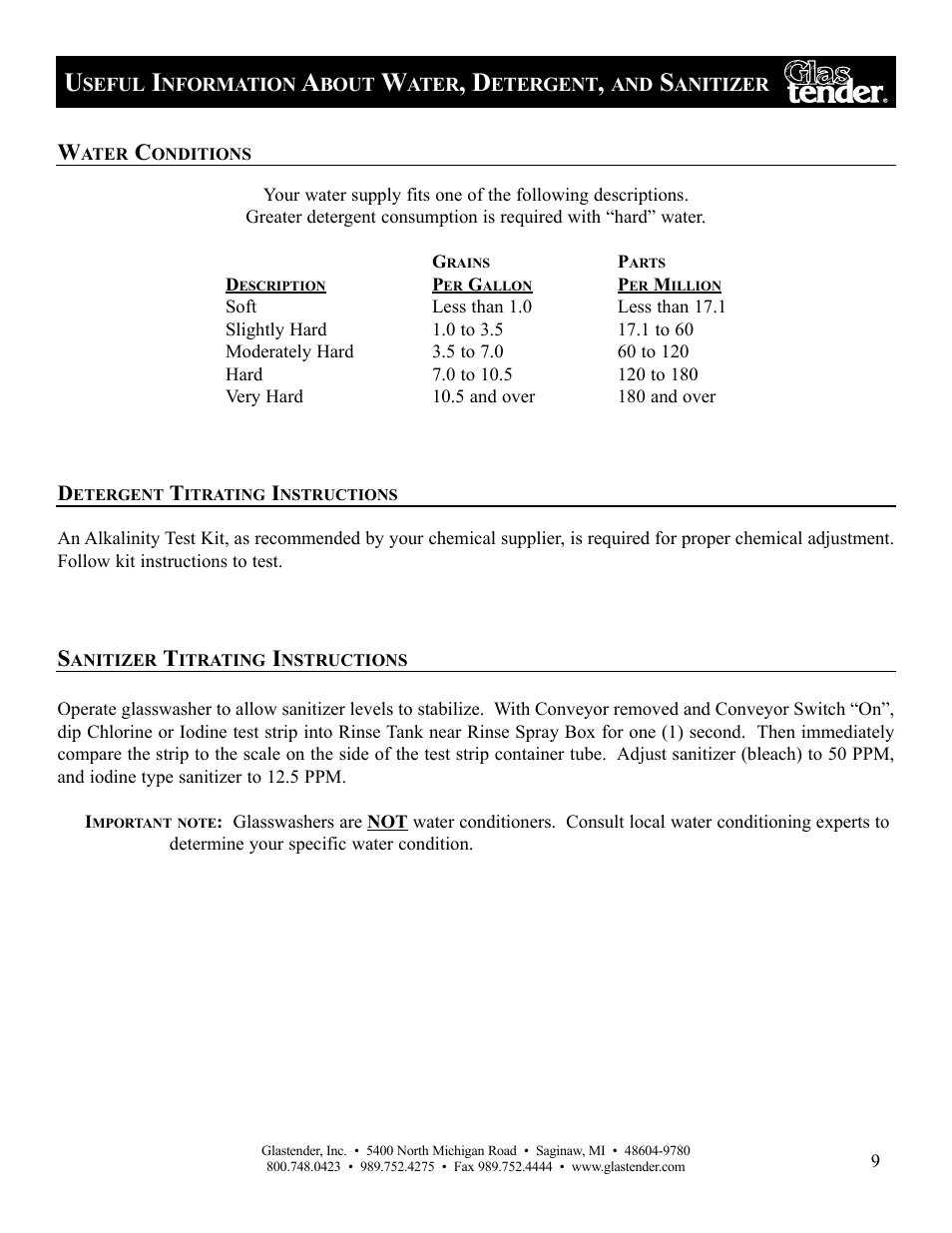 Glastender GT-18 User Manual | Page 11 / 16