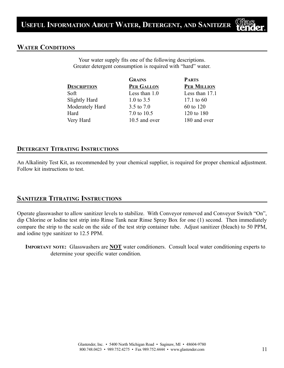 Glastender GT-30 User Manual | Page 13 / 24
