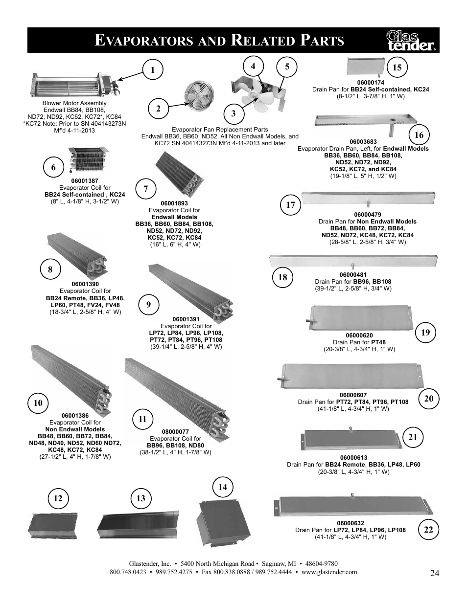 Vaporators, Elated, Arts | Glastender Vertical Door Coolers User Manual | Page 25 / 36