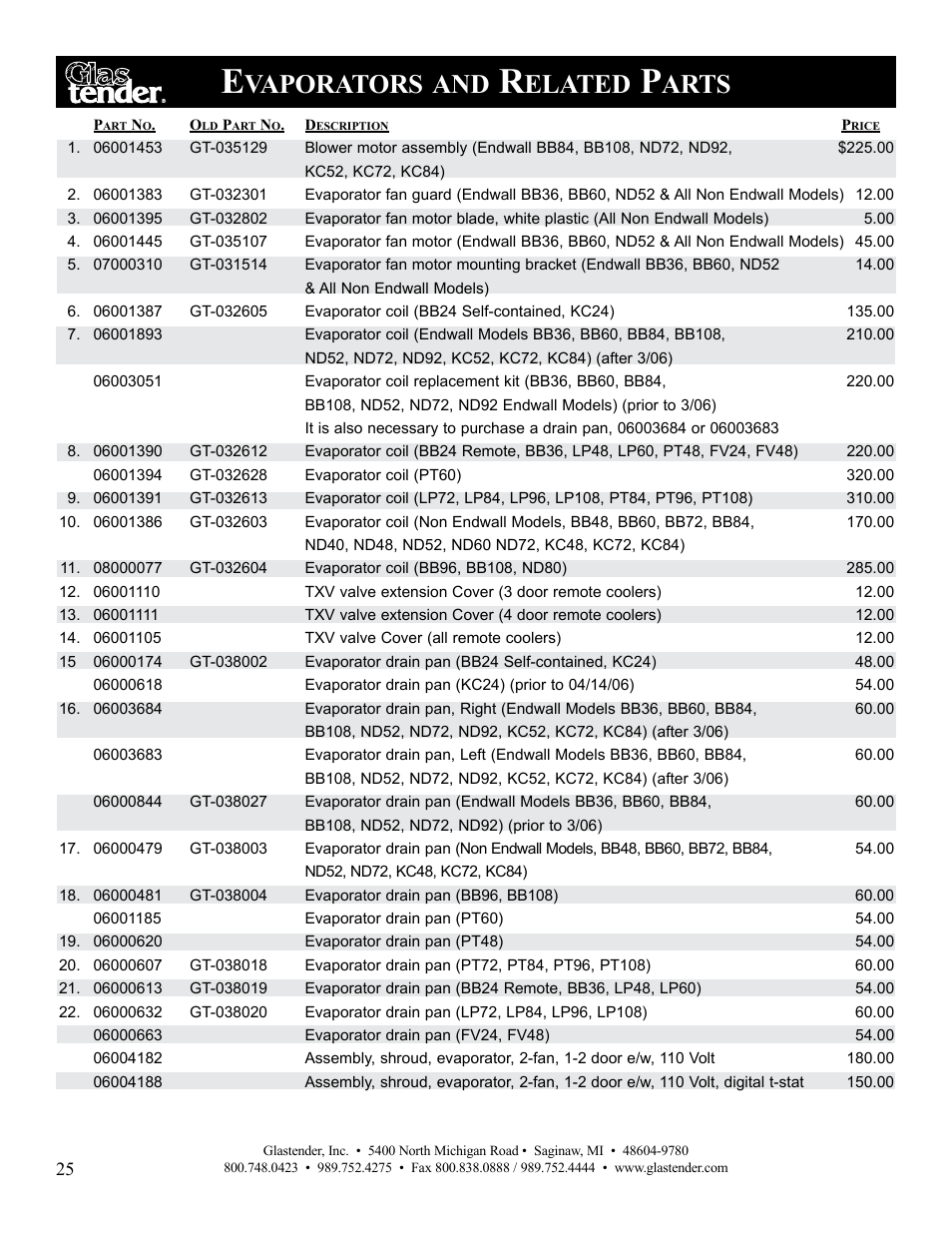 Vaporators, Elated, Arts | Glastender Vertical Door Coolers User Manual | Page 26 / 36