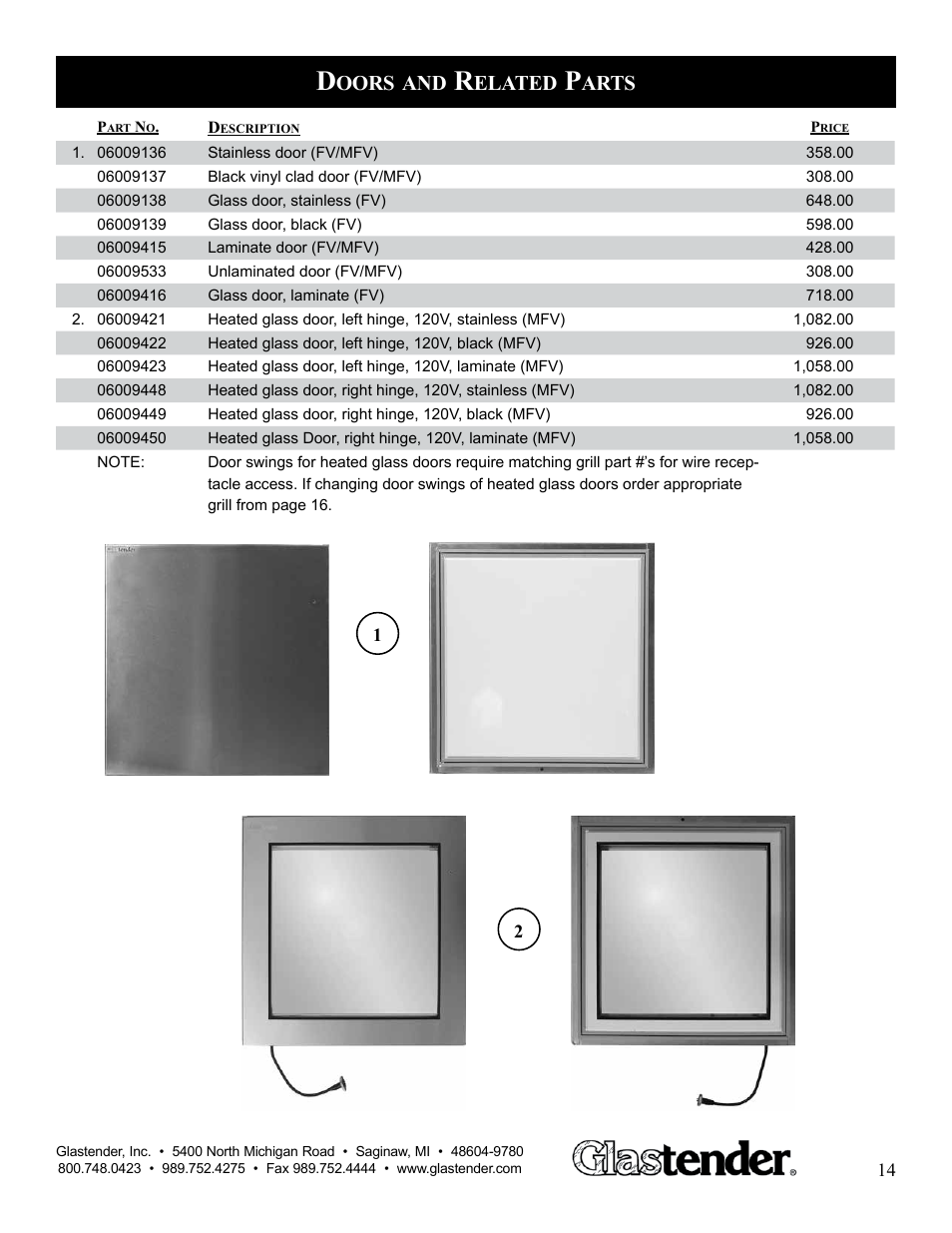 Oors, Elated, Arts | Glastender MFV48 User Manual | Page 15 / 18