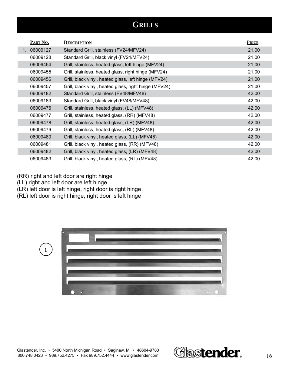 Rills | Glastender MFV48 User Manual | Page 17 / 18