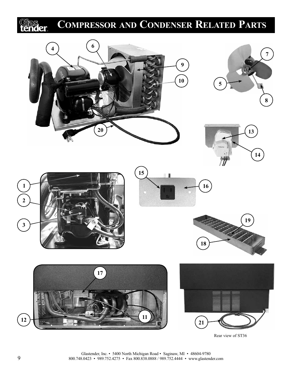 Ompressor, Ondenser, Elated | Arts | Glastender ST96 User Manual | Page 10 / 16