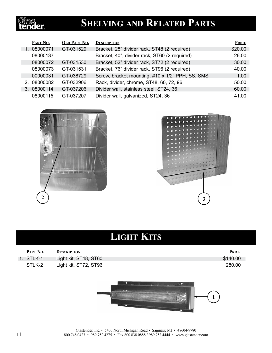 Helving, Elated, Arts | Ight | Glastender ST96 User Manual | Page 12 / 16