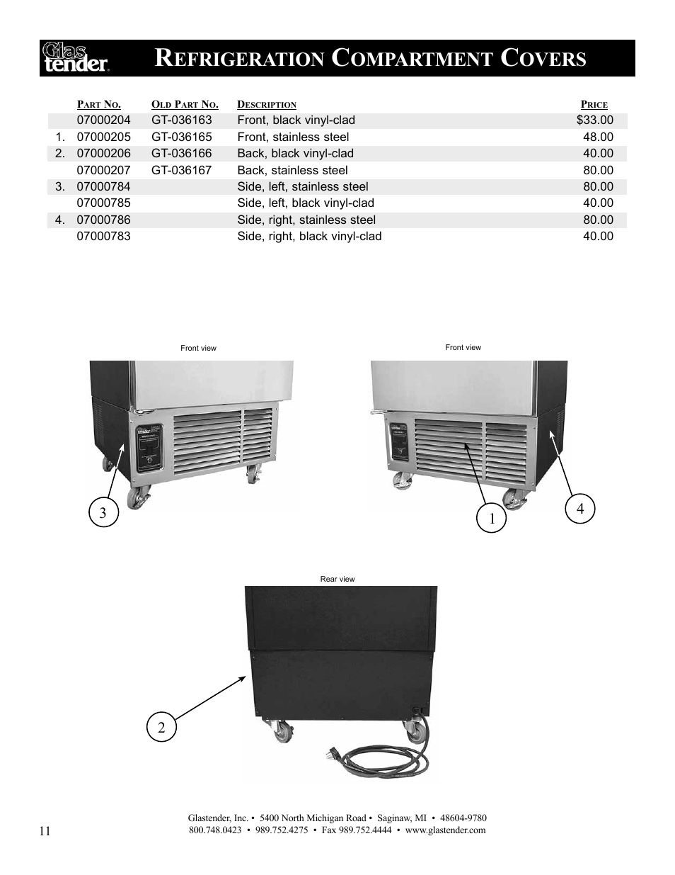 Efrigeration, Ompartment, Overs | Glastender MFV24 Reach-In Mug Chillers User Manual | Page 14 / 16