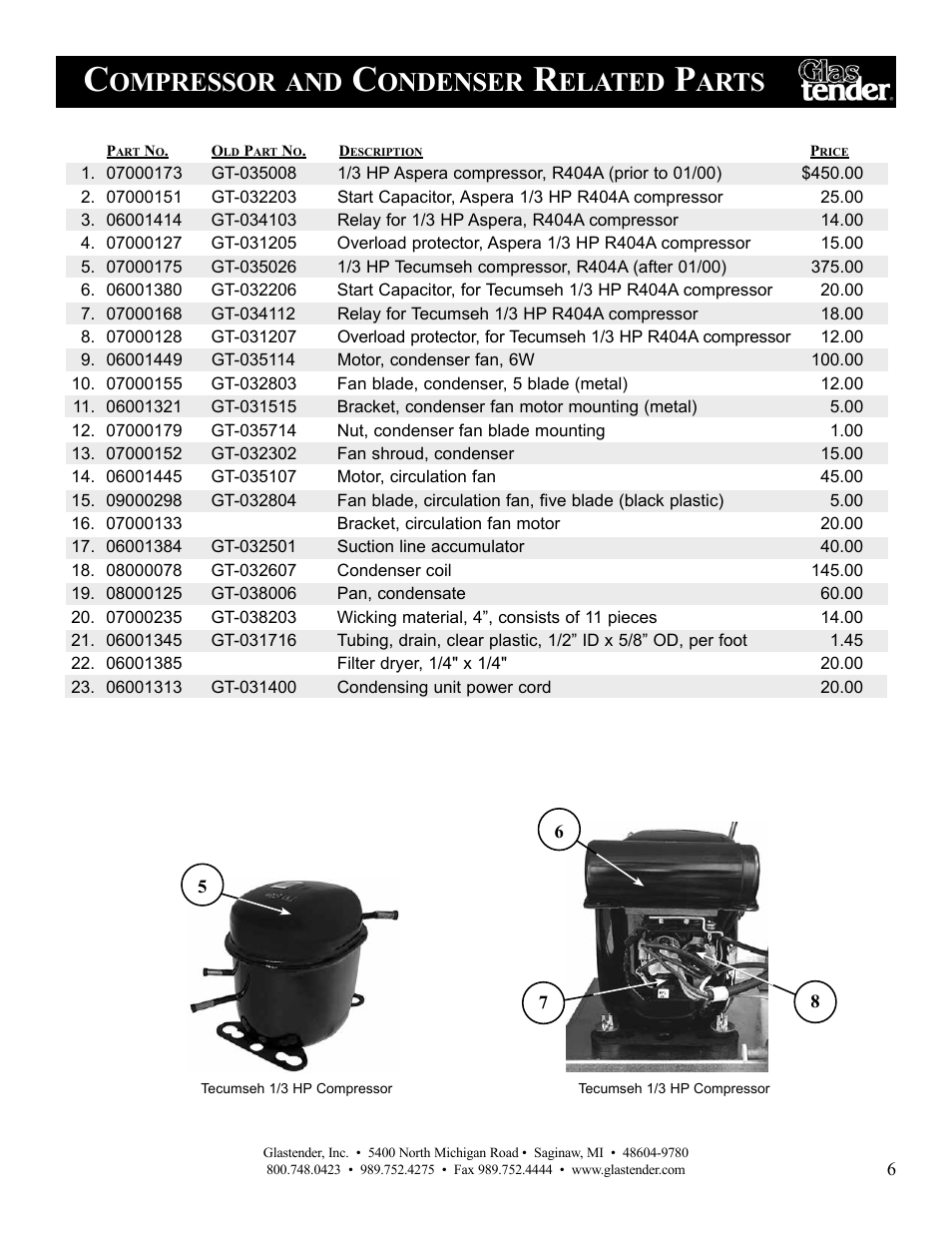 Ompressor, Ondenser, Elated | Arts | Glastender MFV24 Reach-In Mug Chillers User Manual | Page 9 / 16