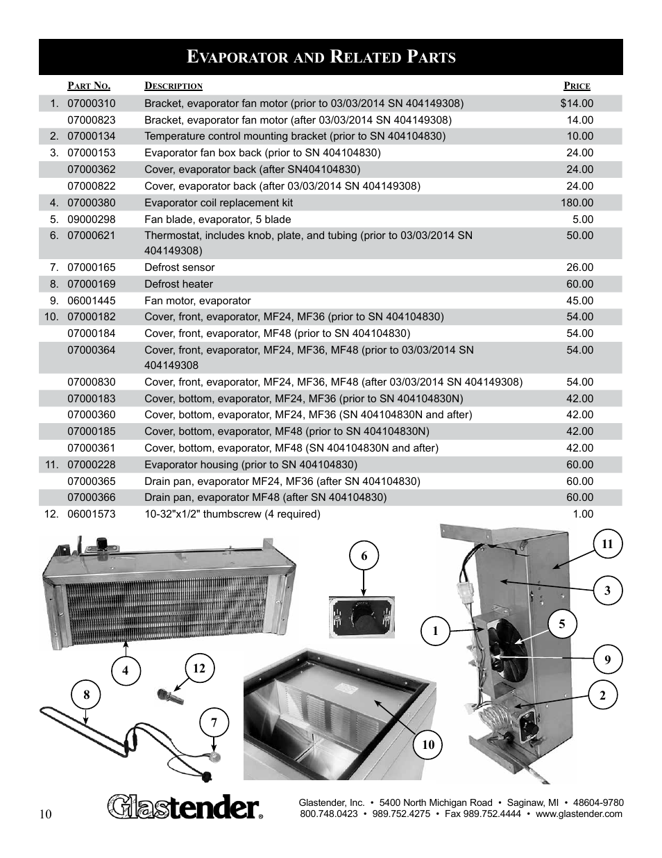 Vaporator, Elated, Arts | Glastender MF48 User Manual | Page 12 / 17