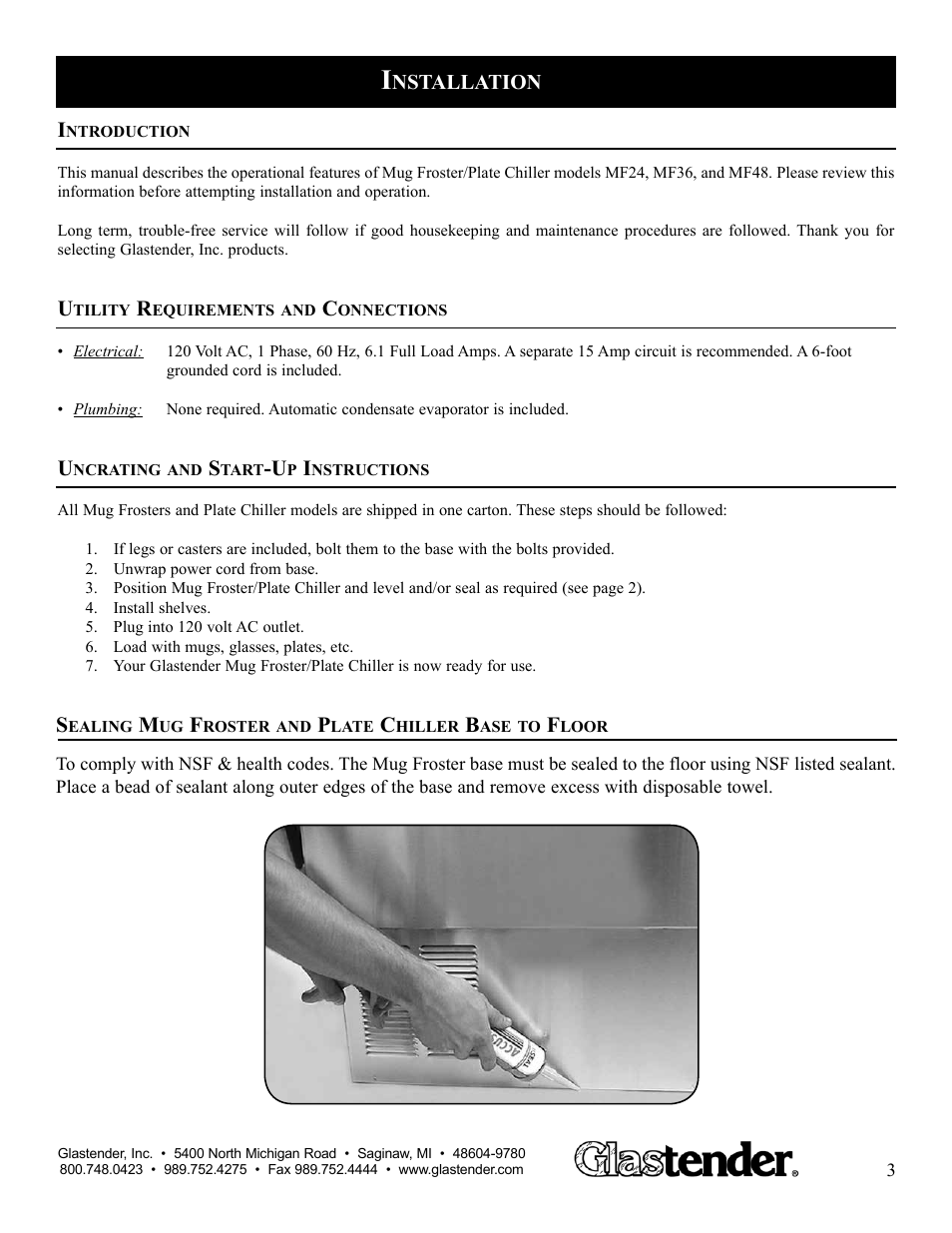 Glastender MF48 User Manual | Page 5 / 17