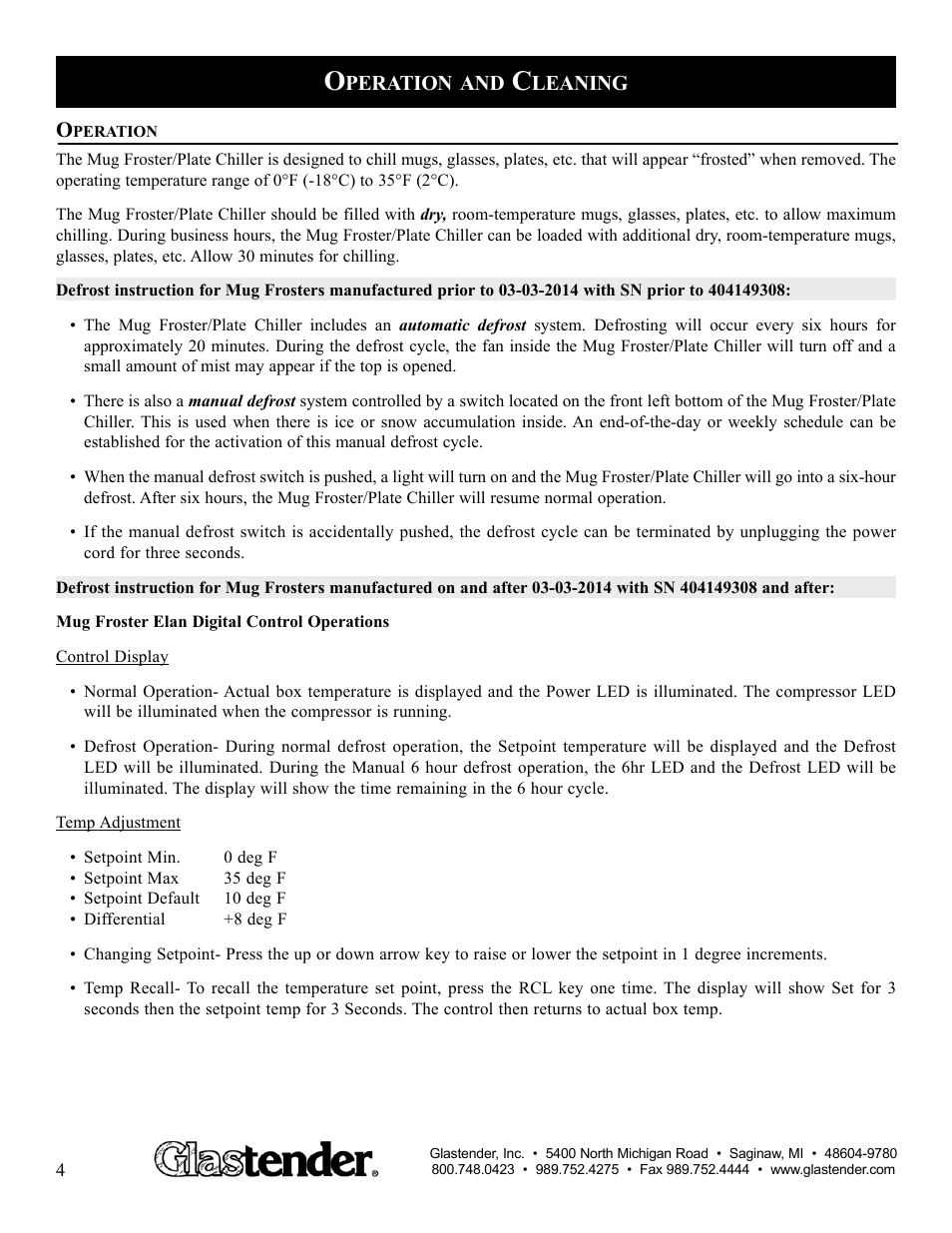 Glastender MF48 User Manual | Page 6 / 17