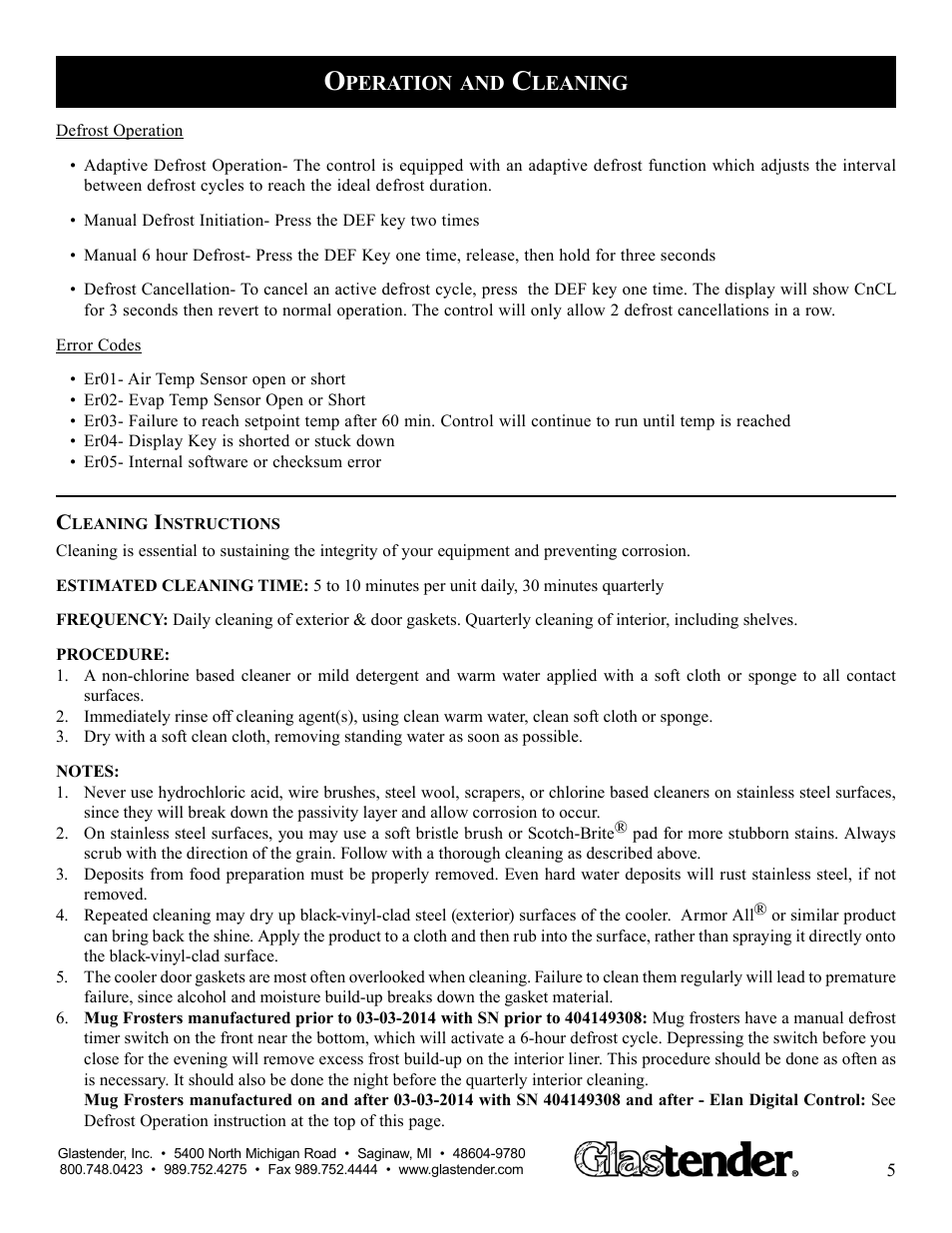 Glastender MF48 User Manual | Page 7 / 17