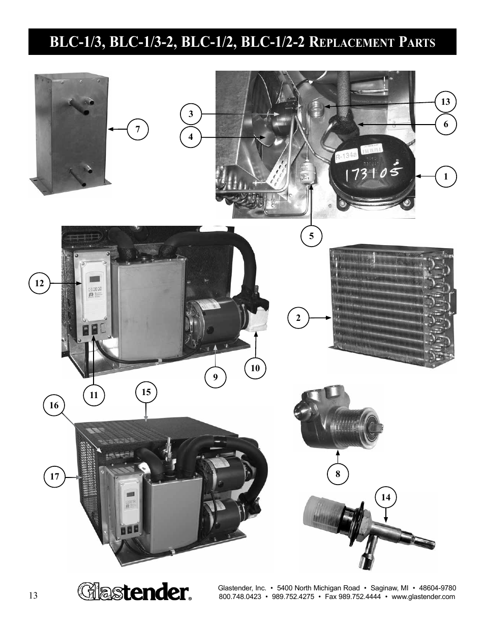 Eplacement, Arts | Glastender BLC-3/4-2 User Manual | Page 14 / 21