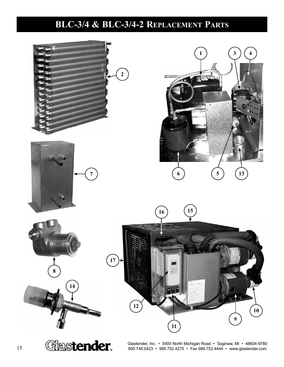 Eplacement, Arts | Glastender BLC-3/4-2 User Manual | Page 16 / 21