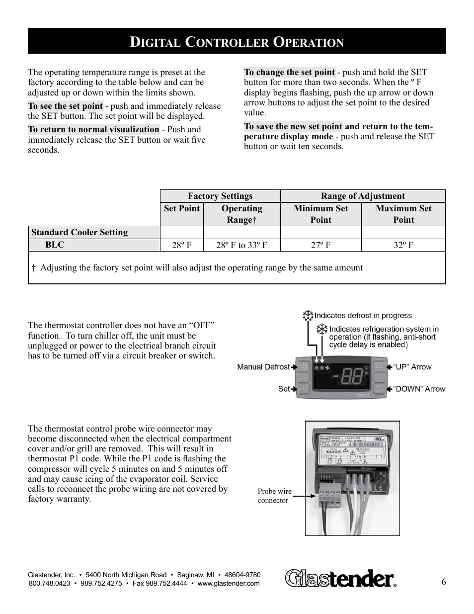 Igital, Ontroller, Peration | Glastender BLC-3/4-2 User Manual | Page 7 / 21