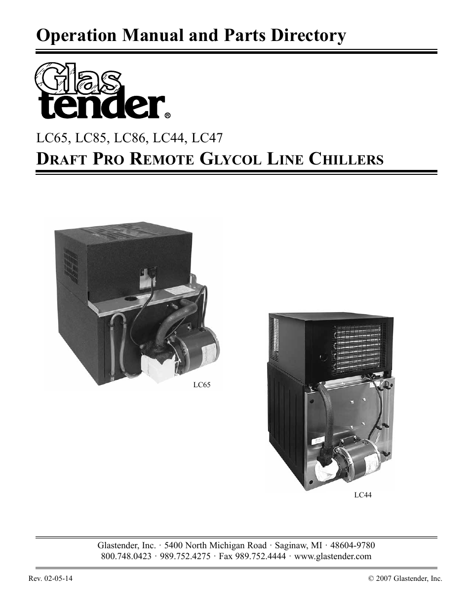 Glastender LC47 User Manual | 28 pages