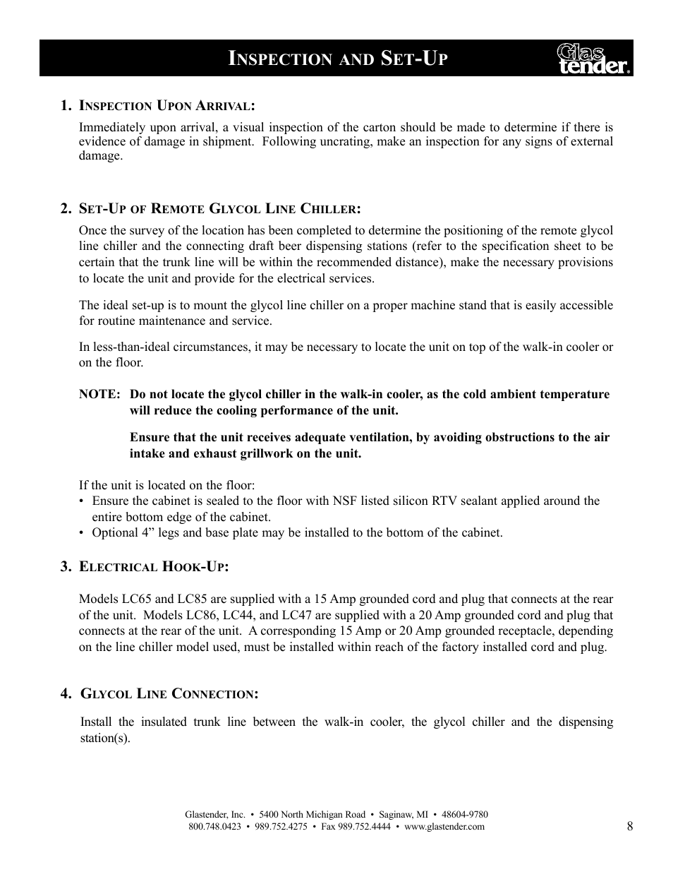 Nspection | Glastender LC47 User Manual | Page 11 / 28