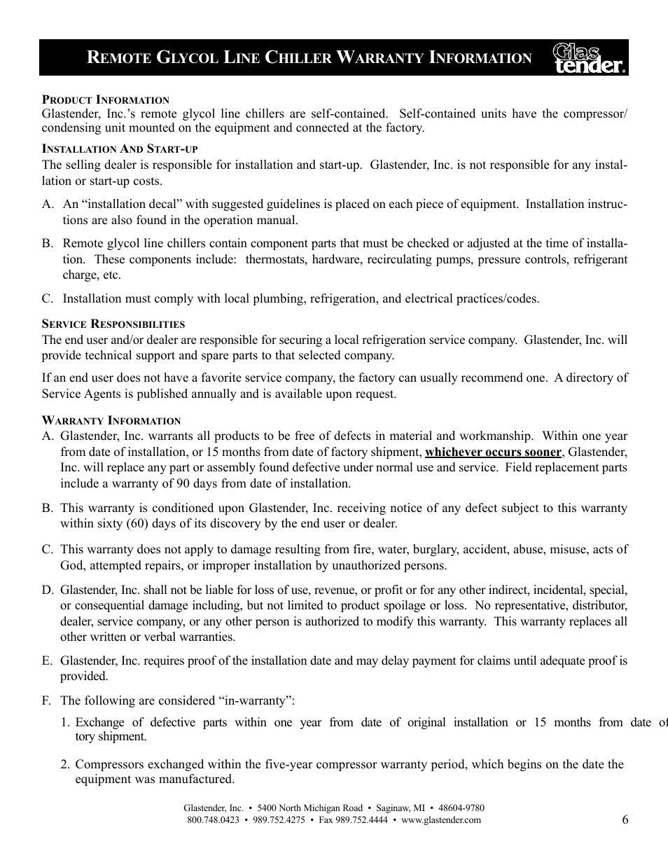 Glastender LC47 User Manual | Page 9 / 28
