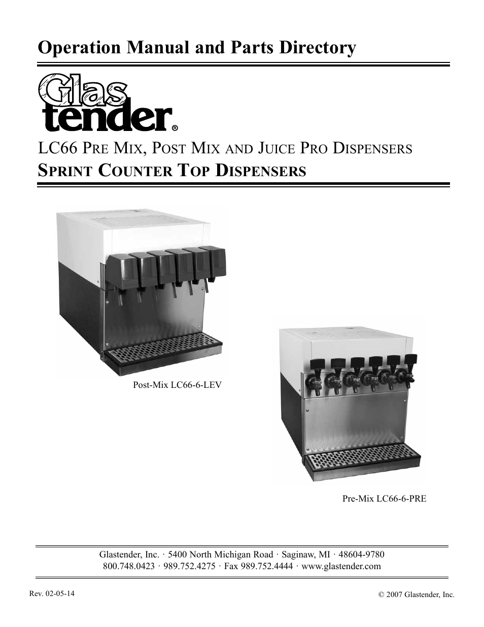 Glastender Juice Pro Dispensers User Manual | 12 pages