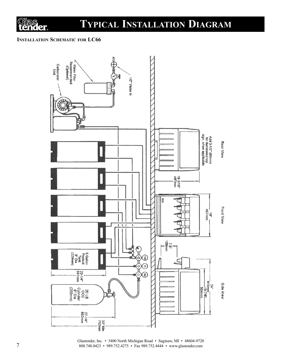 Ypical, Nstallation, Iagram | Glastender Juice Pro Dispensers User Manual | Page 10 / 12