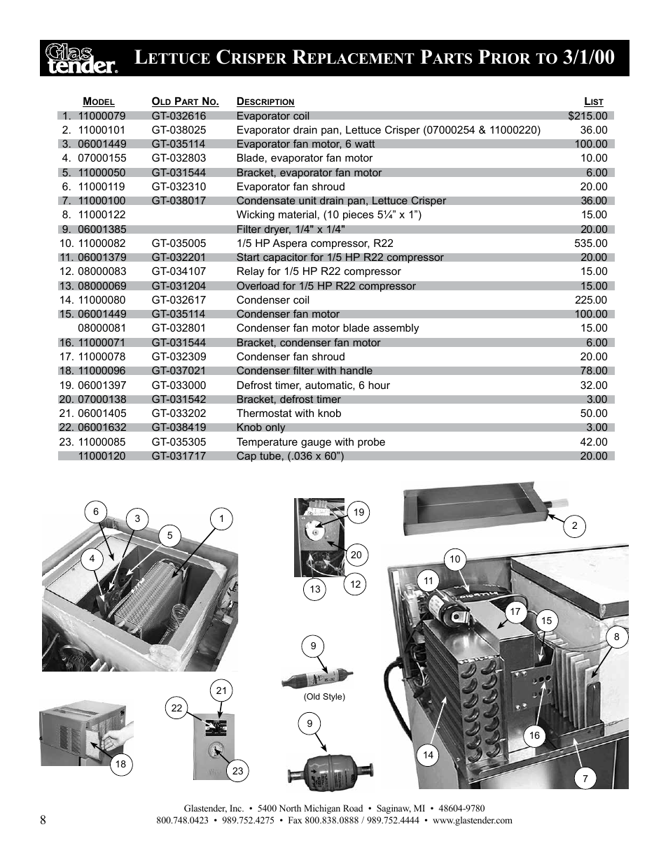 Ettuce, Risper, Eplacement | Arts, Rior | Glastender Lettuce Crisper User Manual | Page 10 / 12
