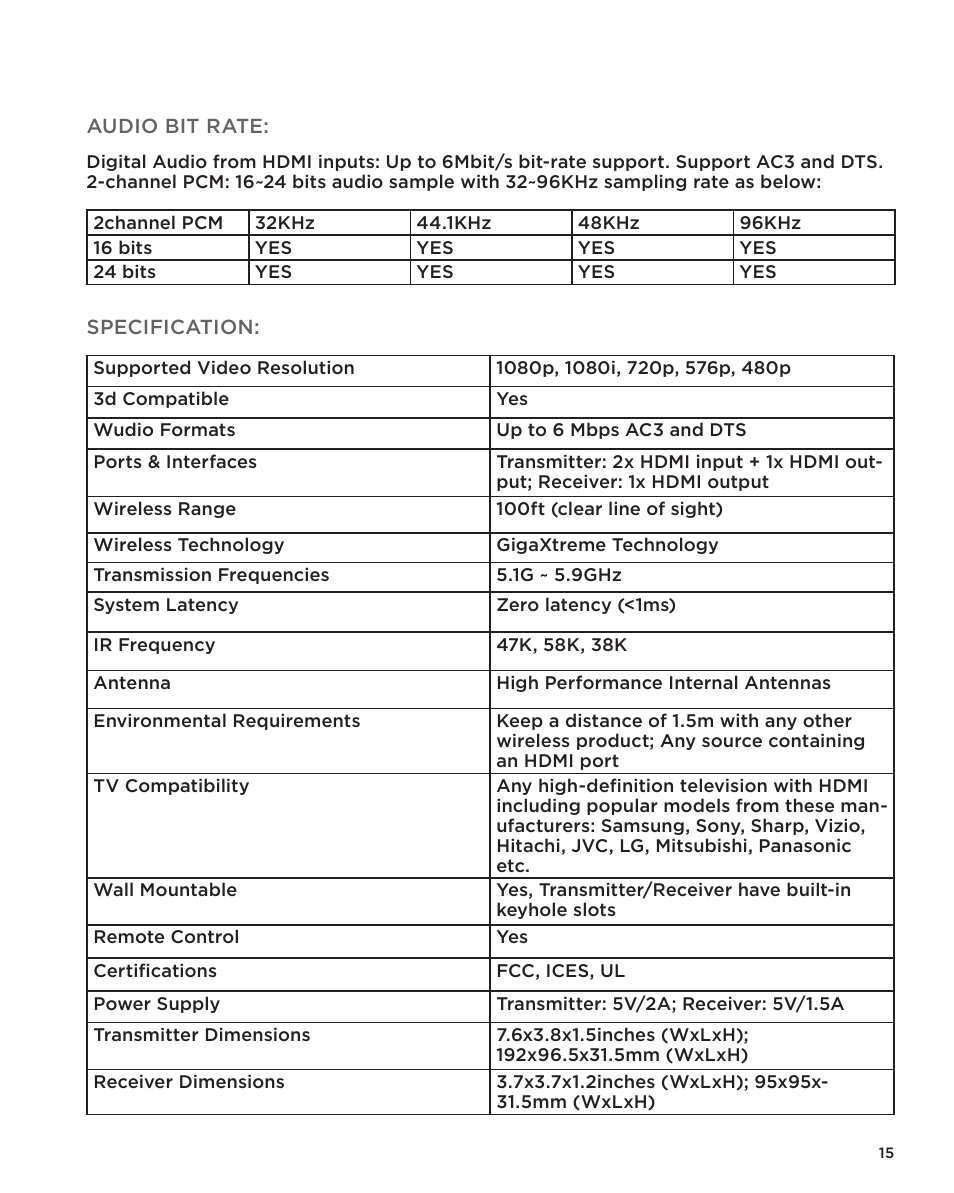 Nyrius ARIES Home User Manual | Page 15 / 18