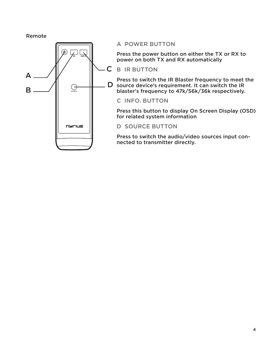 Ab c d | Nyrius ARIES Home User Manual | Page 4 / 18