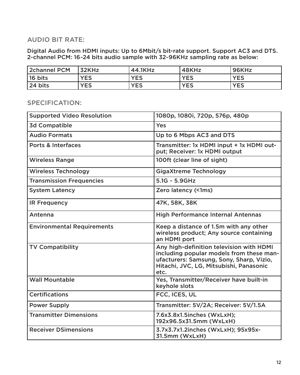 Nyrius ARIES Home User Manual | Page 12 / 16