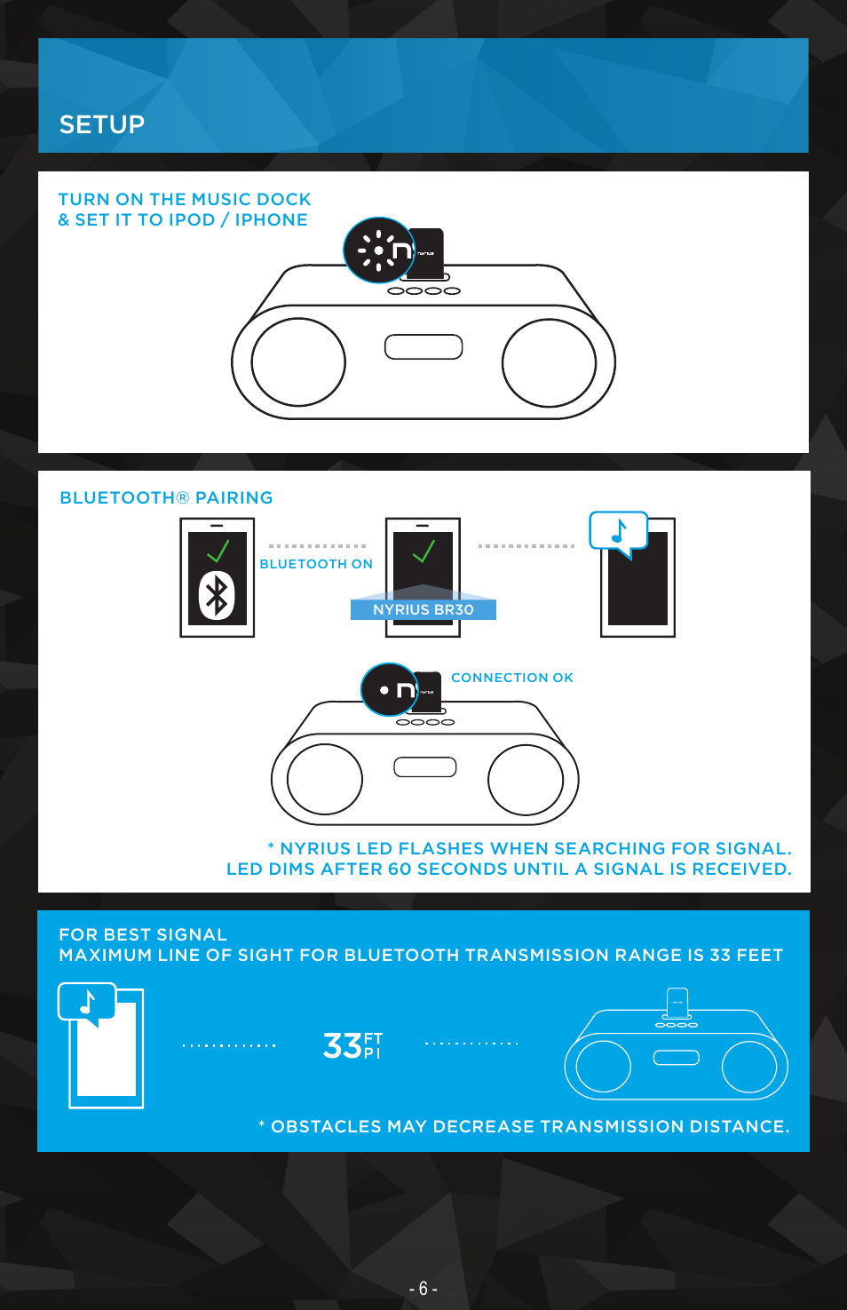 Setup | Nyrius Songo Link (BR30) User Manual | Page 6 / 10