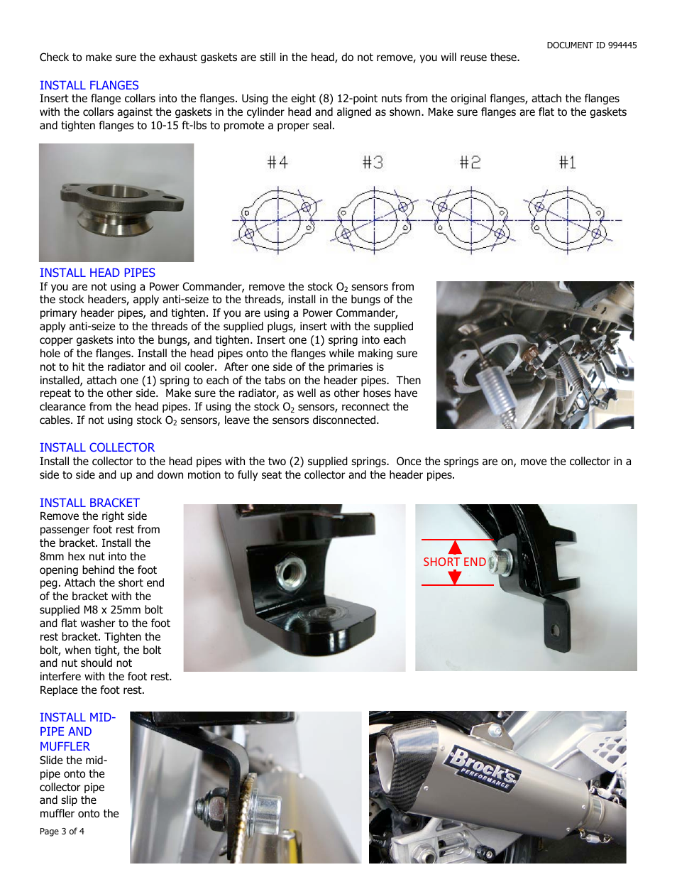 Brocks Performance CT Single Full System 16" QuietKore Muffler S1000RR/R (10-14) User Manual | Page 3 / 4