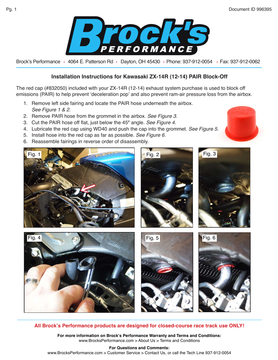 Brocks Performance StreetMeg Full System 20" Megaphone ZX-14R (12-15) User Manual | 1 page