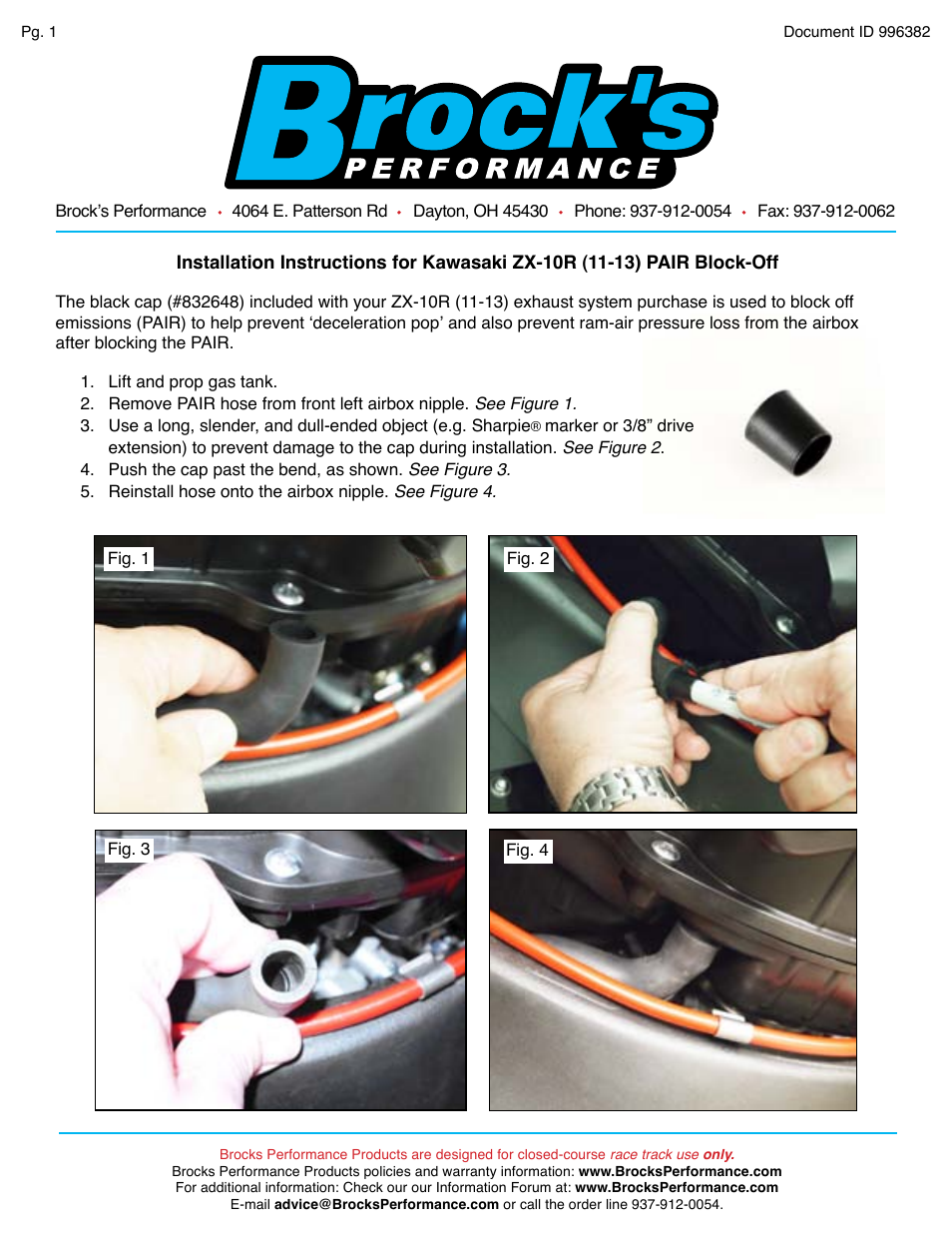 Brocks Performance Slip-On System Single ShortMeg ZX-10R (11-14) User Manual | 1 page
