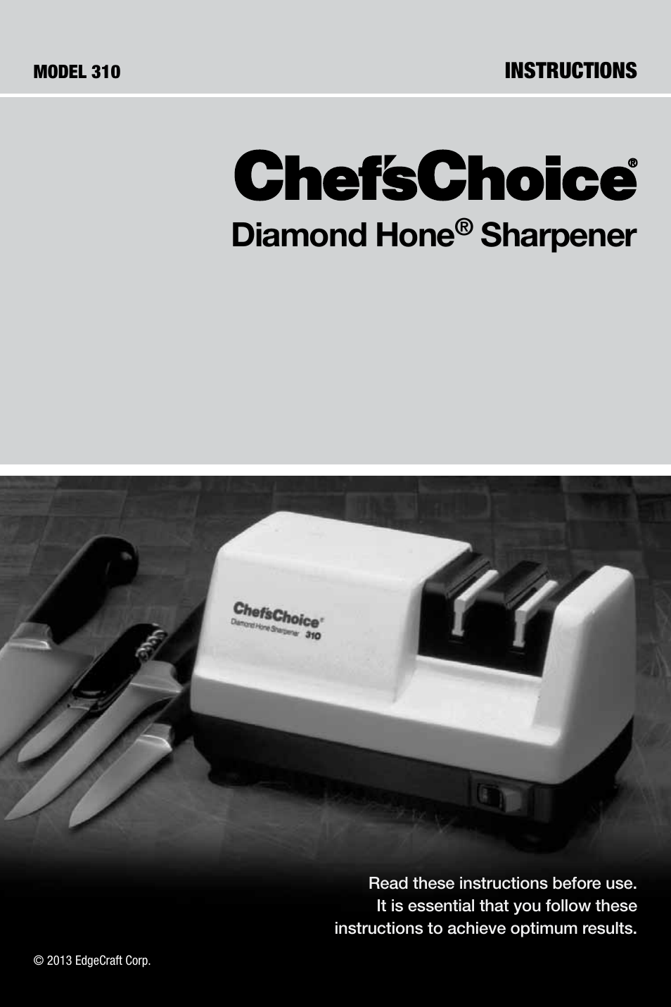 Edgecraft Chef's Choice 310 User Manual | 8 pages