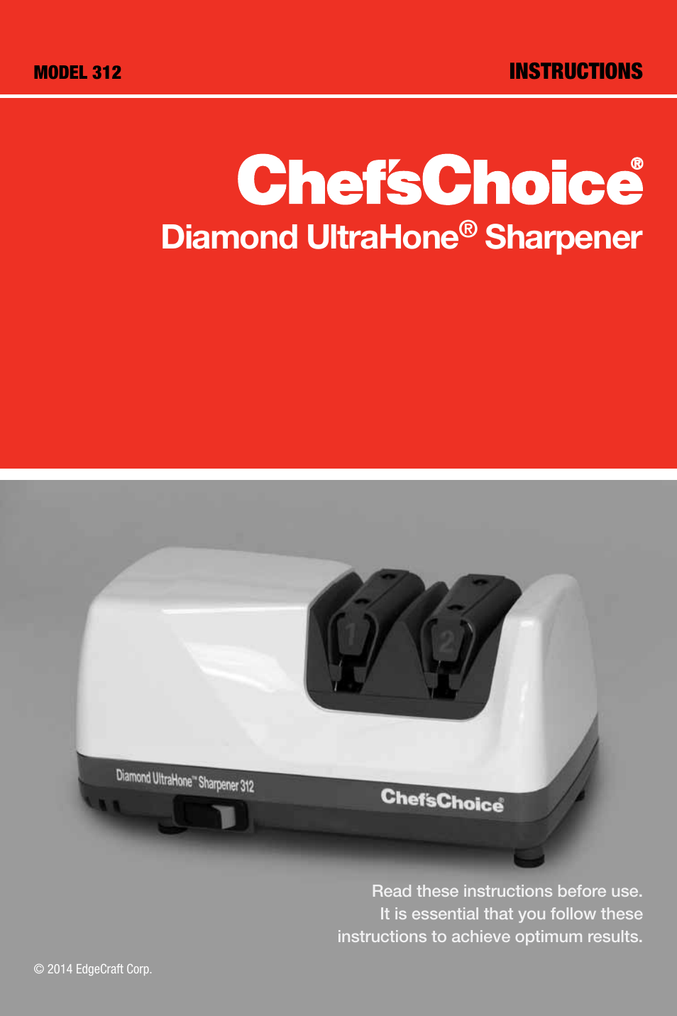 Edgecraft Chef's Choice 312 User Manual | 12 pages
