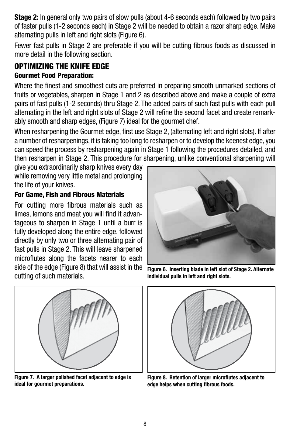 Optimizing the knife edge | Edgecraft Chef's Choice 312 User Manual | Page 8 / 12