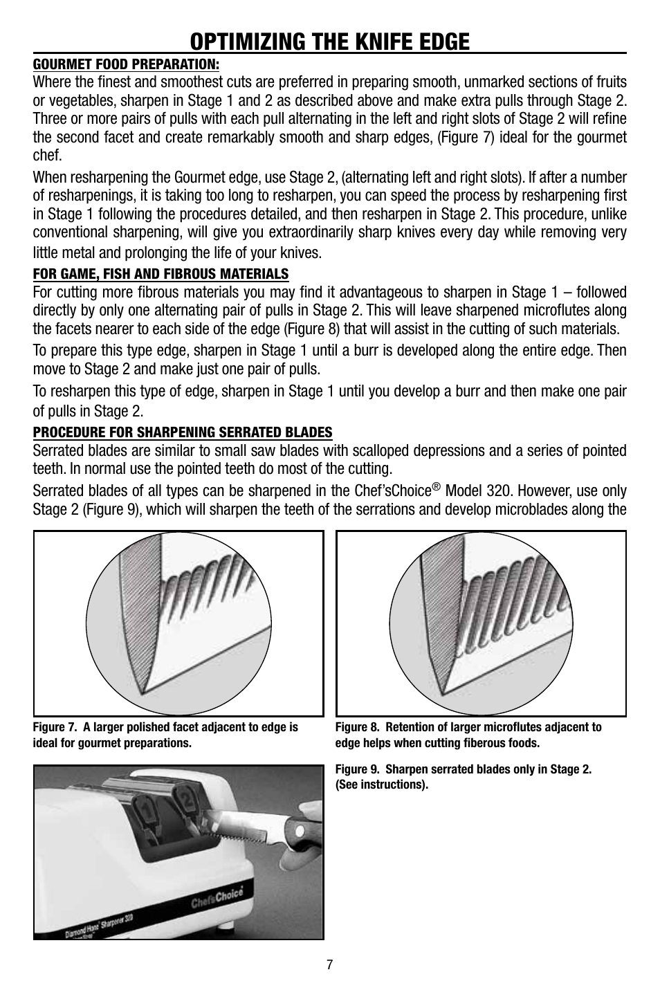 Optimizing the knife edge | Edgecraft Chef's Choice 320 User Manual | Page 7 / 10