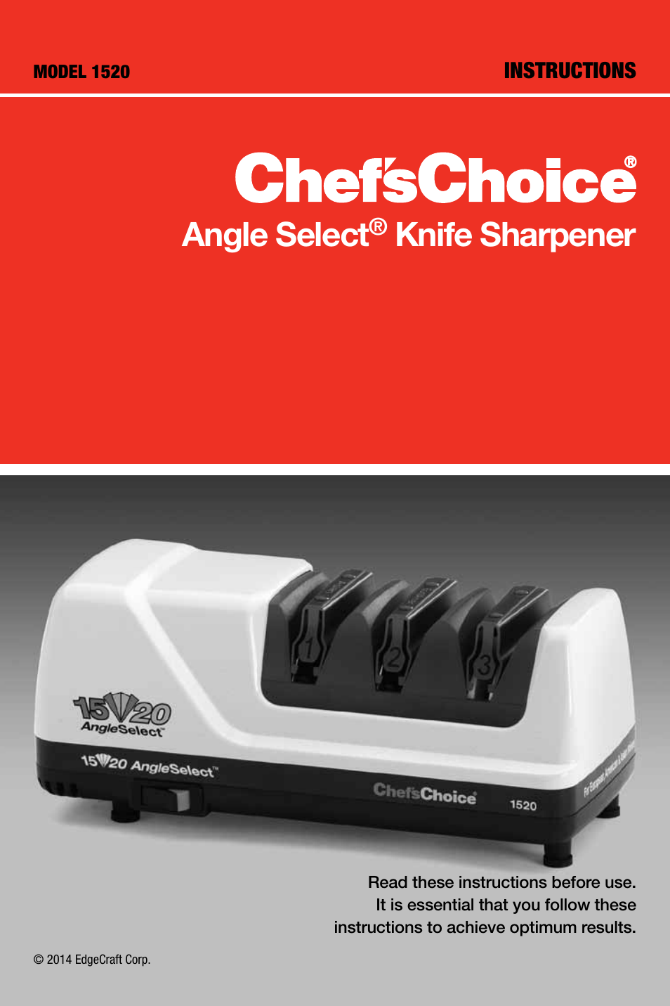 Edgecraft Chef's Choice 1520 User Manual | 16 pages