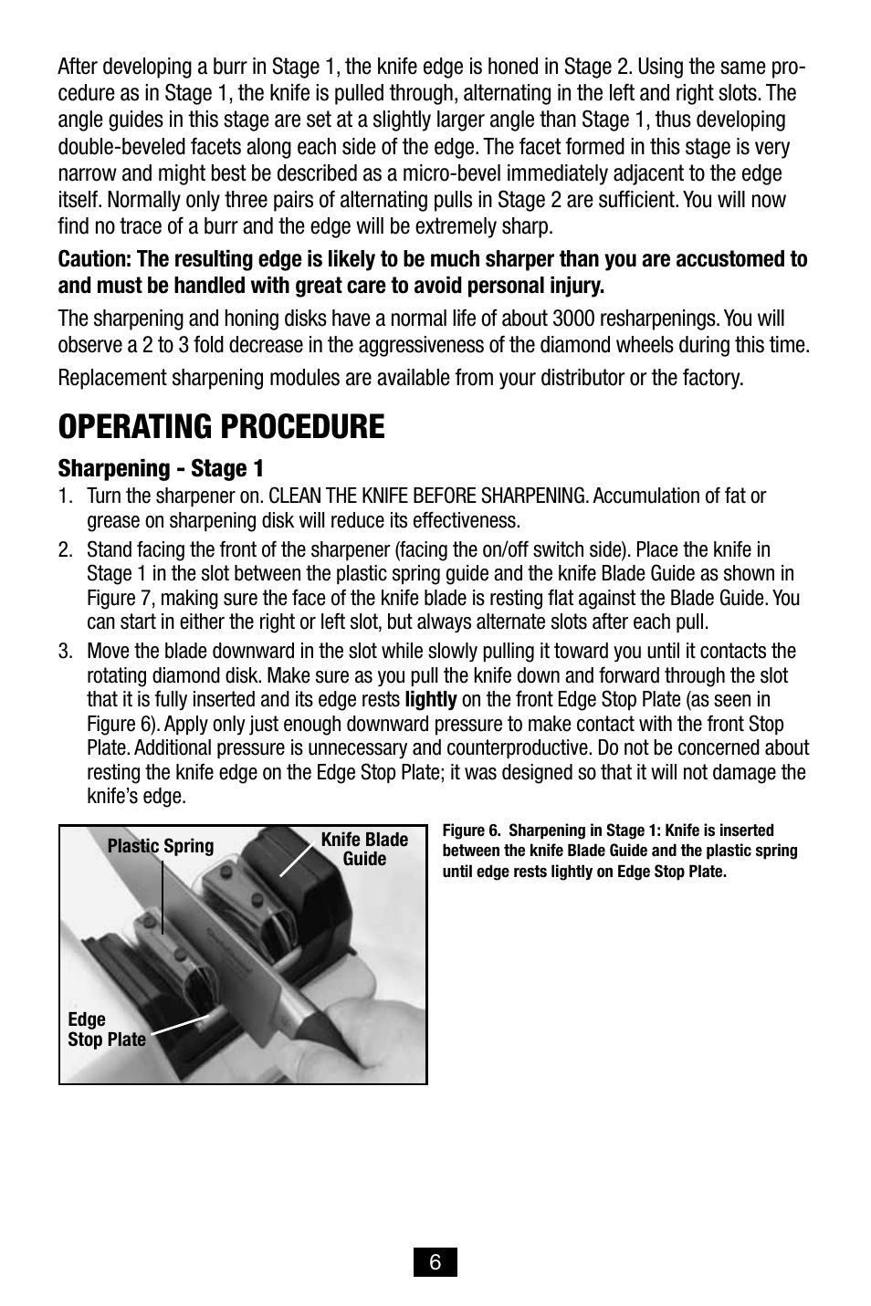 Operating procedure | Edgecraft Chef's Choice 2000 User Manual | Page 6 / 12