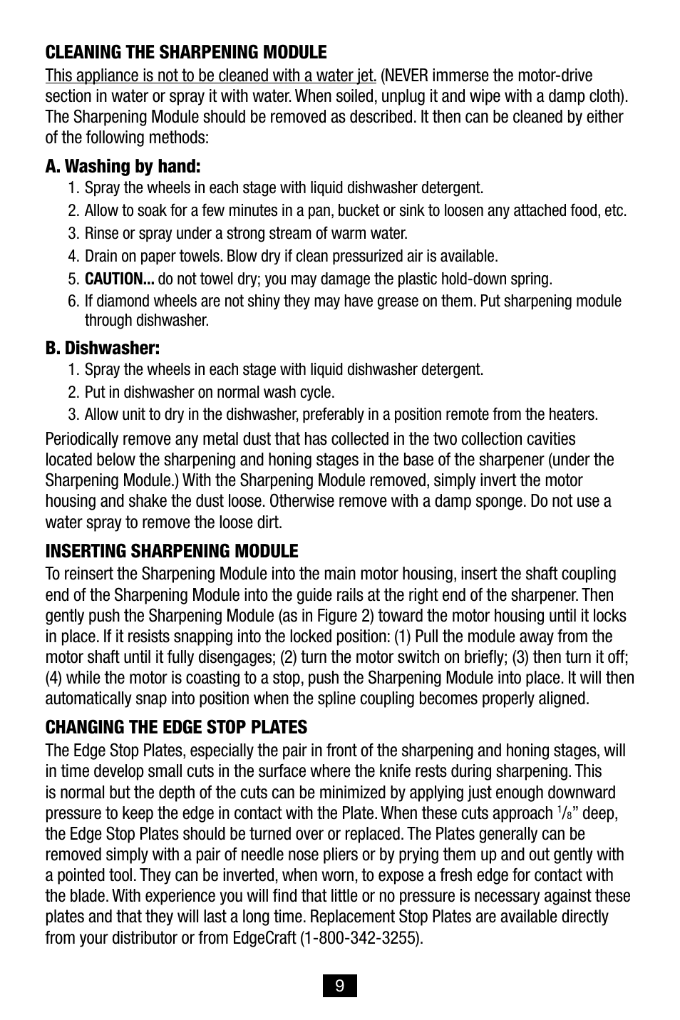 Edgecraft Chef's Choice 2000 User Manual | Page 9 / 12