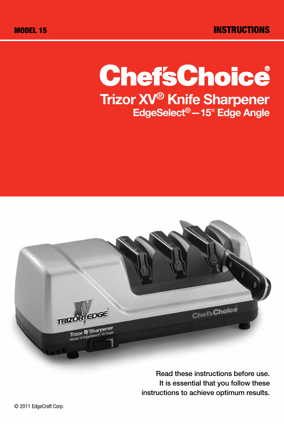 Edgecraft Chef's Choice 15 User Manual | 16 pages