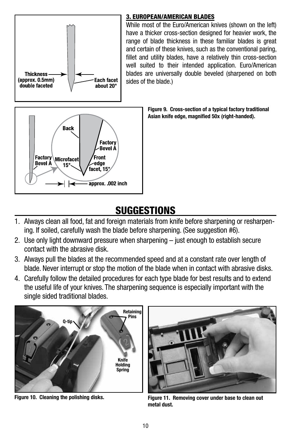 Suggestions | Edgecraft Chef's Choice 316 User Manual | Page 10 / 12