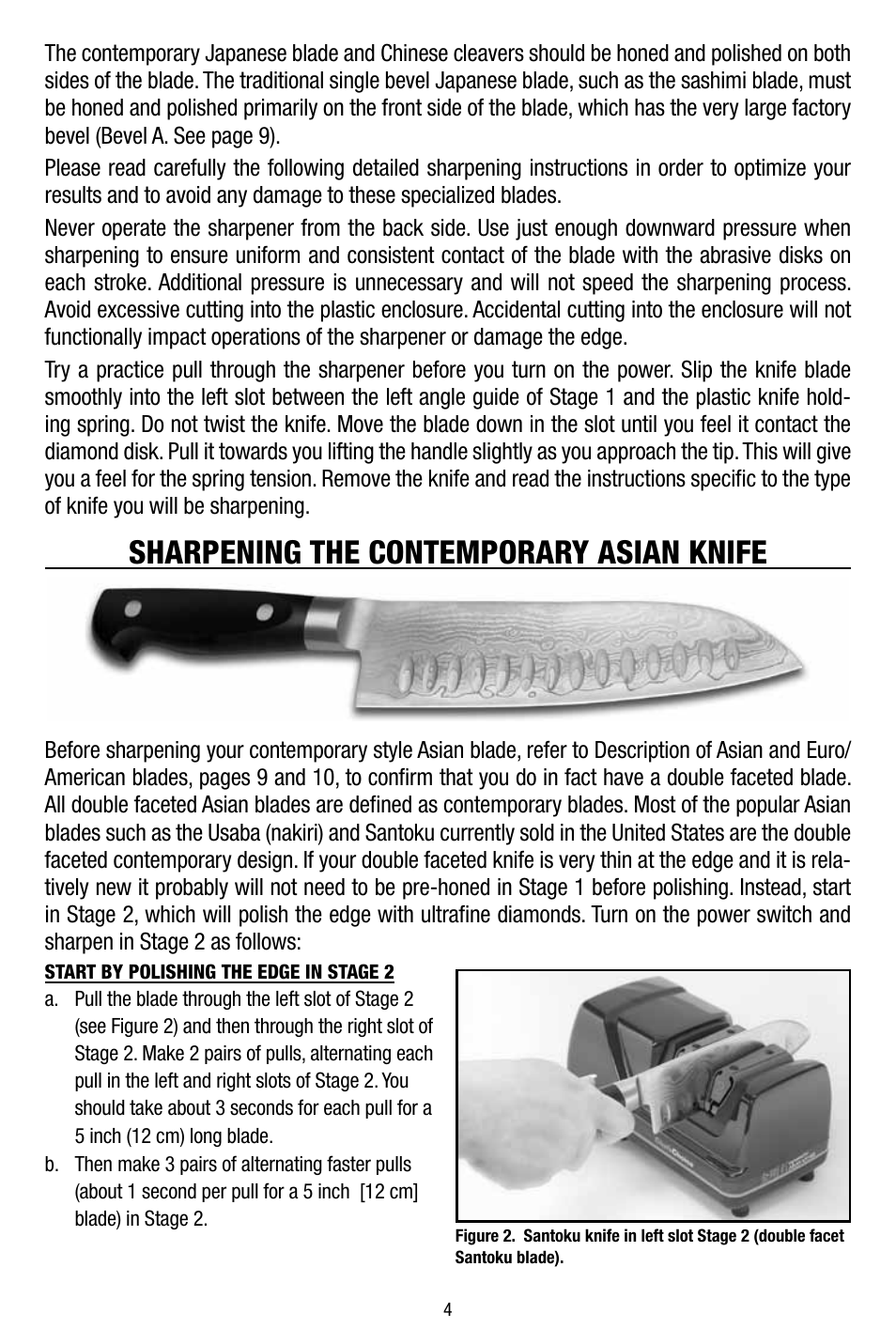 Sharpening the contemporary asian knife | Edgecraft Chef's Choice 316 User Manual | Page 4 / 12