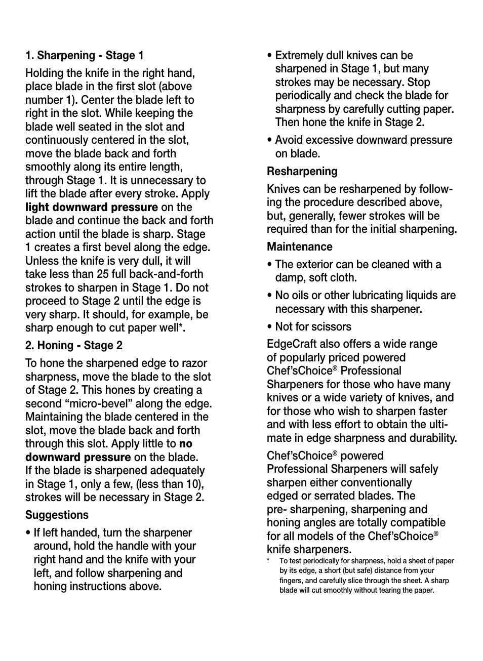 Edgecraft Chef's Choice 440 User Manual | Page 2 / 2