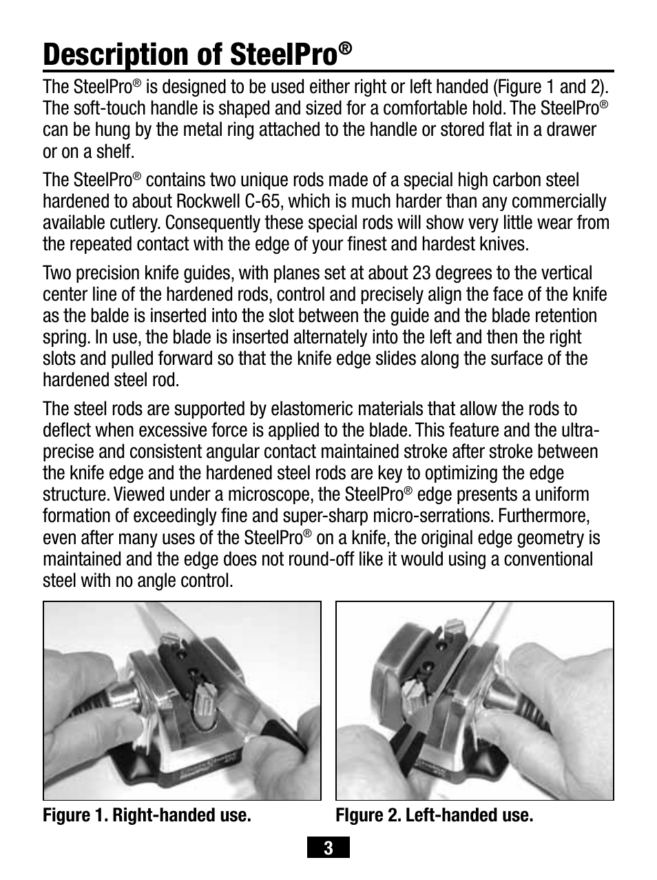 Description of steelpro | Edgecraft Chef's Choice 470 User Manual | Page 3 / 8